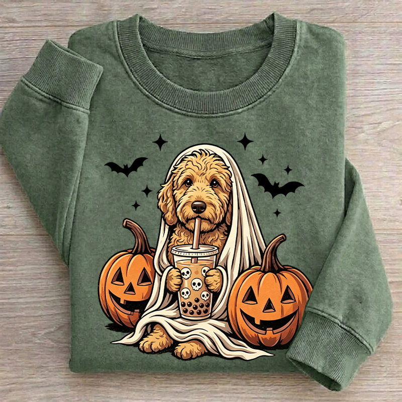 Goldendoodle Ghost & Boba Sweatshirt