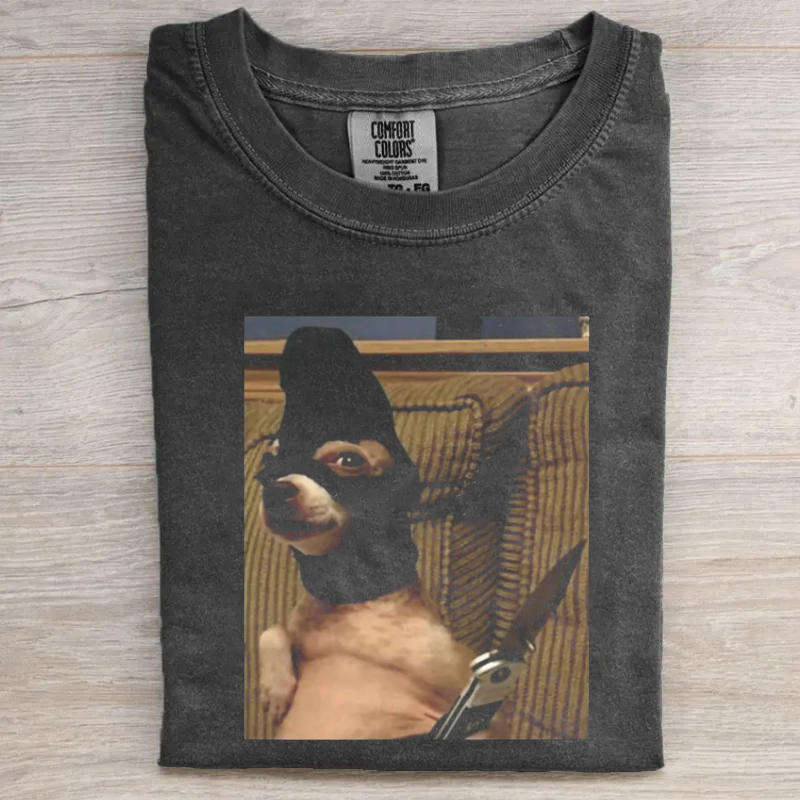 Funny Option Dog with Pocket Knife T-shirt