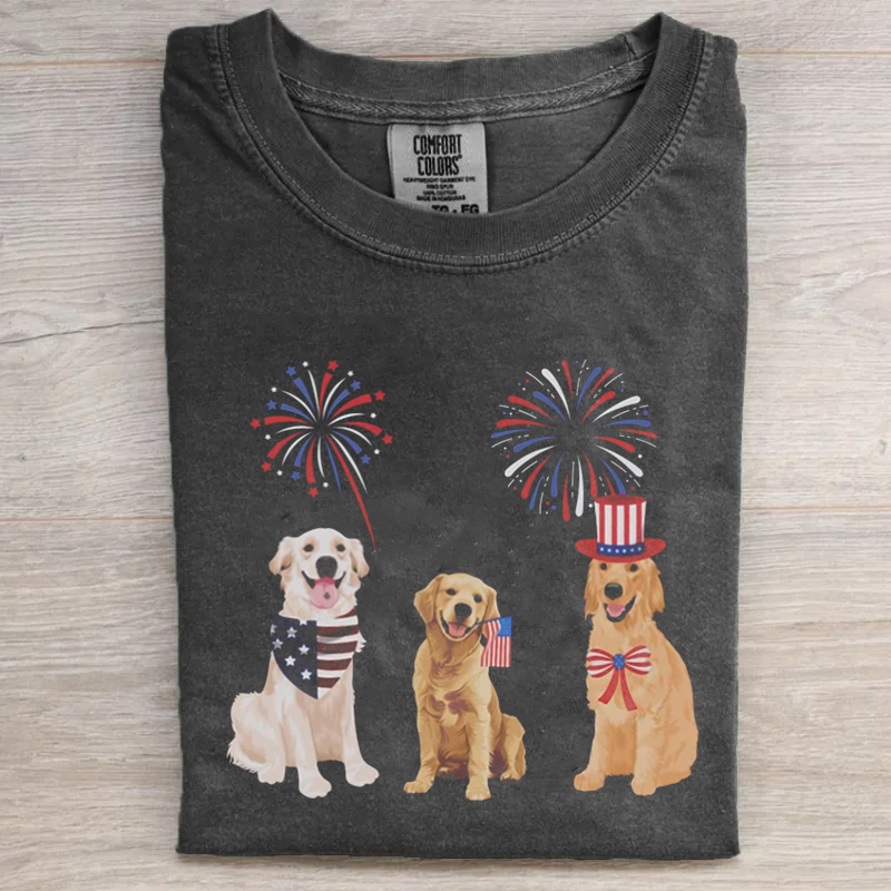4th of July Golden Retriever T-shirt