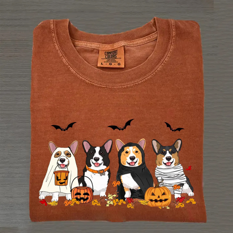 Halloween Corgi Ghost Dogs T-shirt