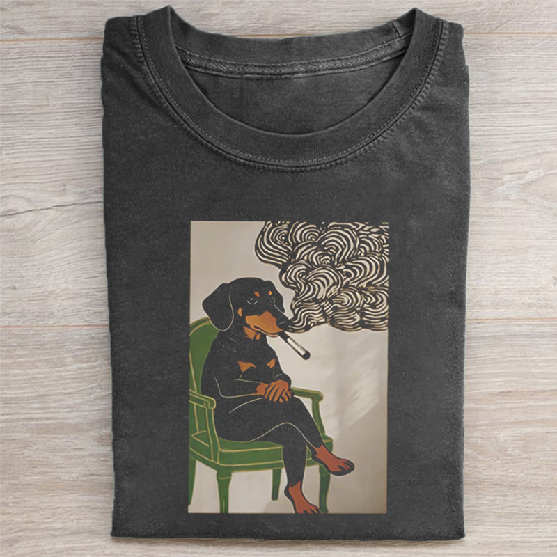 Dachshund Smoking A Cigarette T-shirt