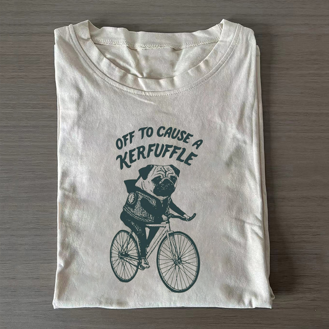 Vintage Pug Bicycle Kerfuffle T-shirt