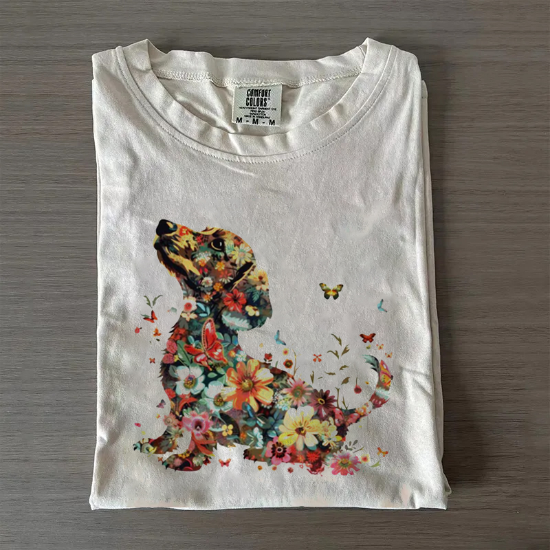Floral Dachshund T-shirt