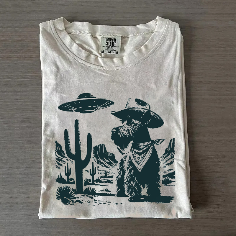 Vintage Scottish Terrier UFO T-shirt