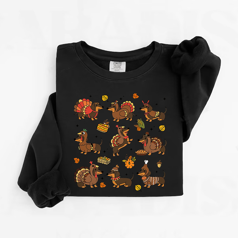 Comfort Colors Turkey Dachshund Sweatshirt