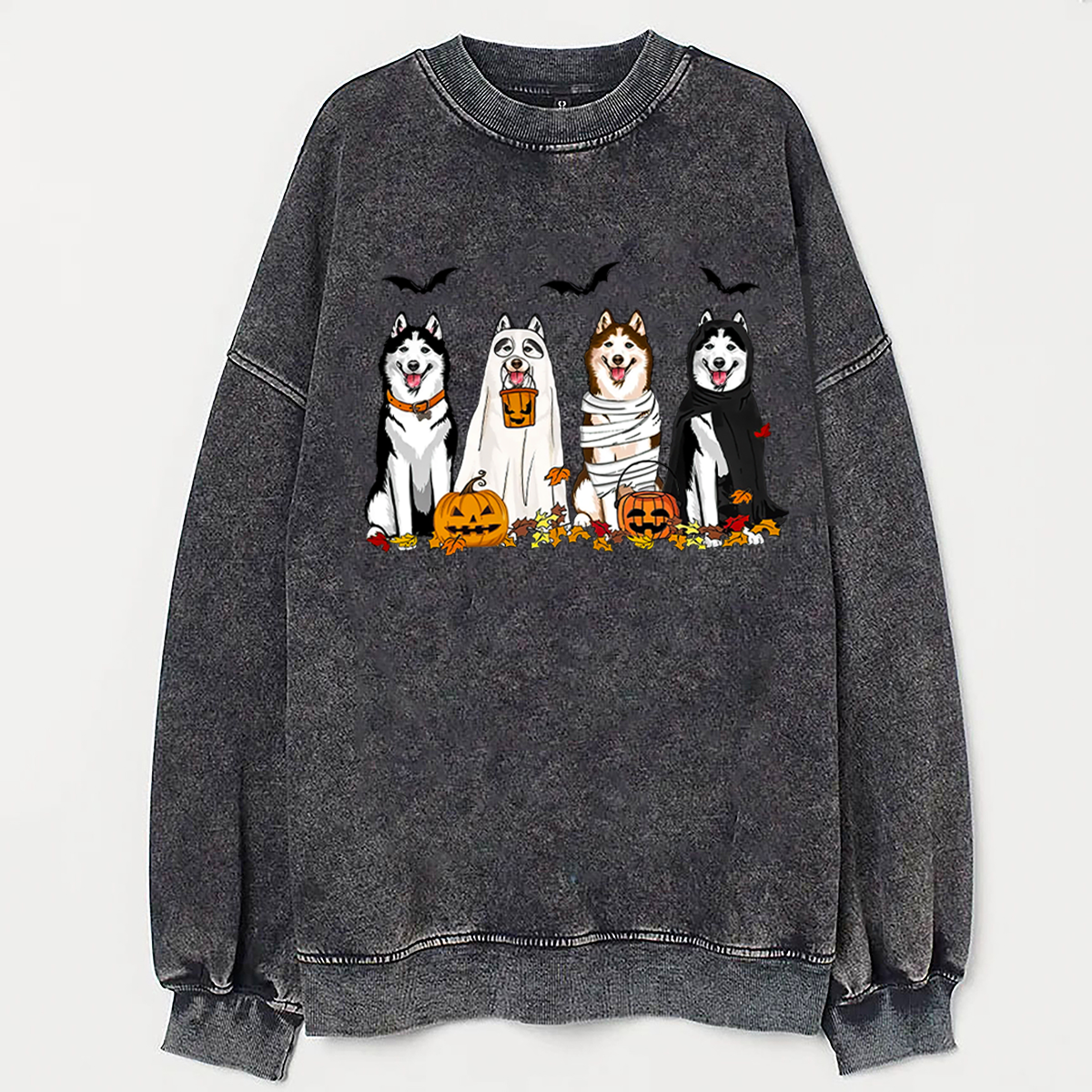 Husky Ghost Dogs Halloween Sweatshirt