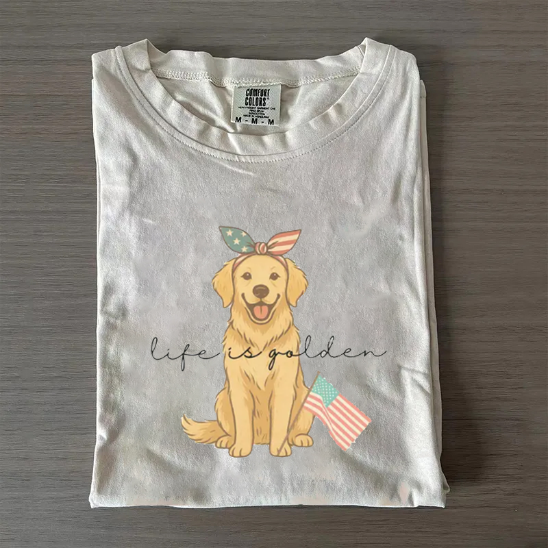 4th of July Golden Retriever T-shirt