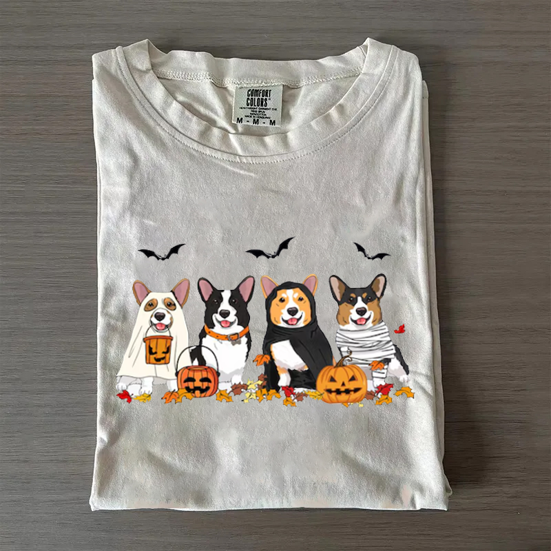Halloween Corgi Ghost Dogs T-shirt