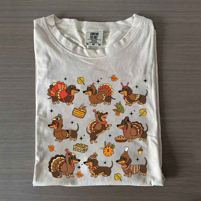 Comfort Colors Turkey Dachshund T-shirt