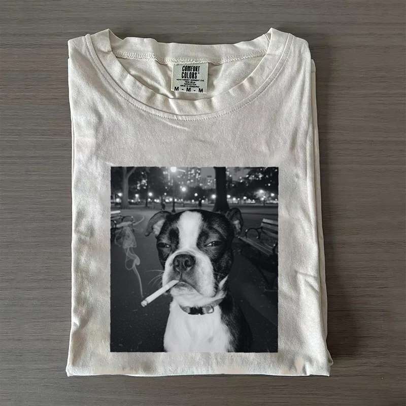 Funny Smoking Dog Meme T-shirt