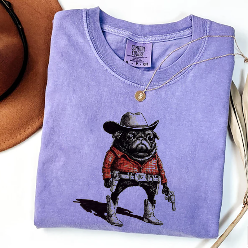 Pug Funny Cowboy T-shirt