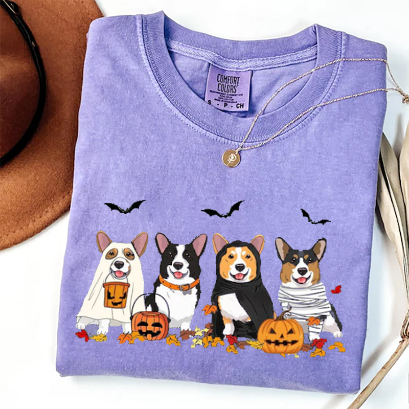 Halloween Corgi Ghost Dogs T-shirt
