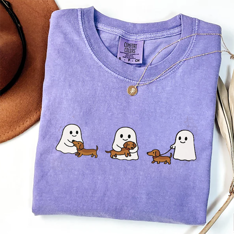 Ghost Halloween Dachshund Unisex T-shirt