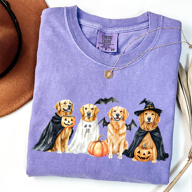 Comfort Colors Halloween Golden Retriever T-shirt