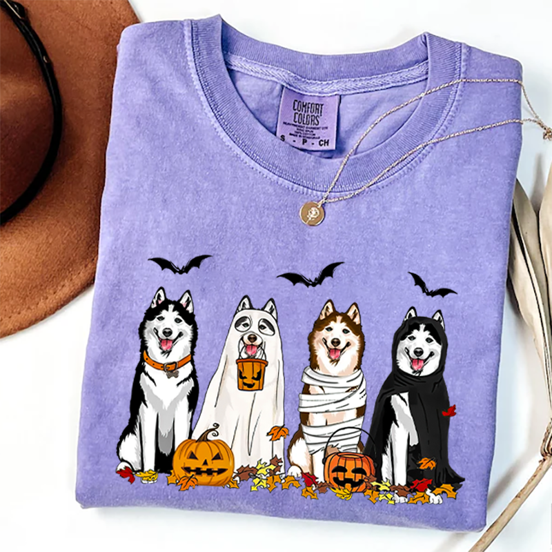Husky Ghost Dogs Halloween T-shirt
