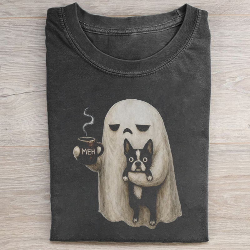 Grumpy Ghost Boston Terrier T-shirt