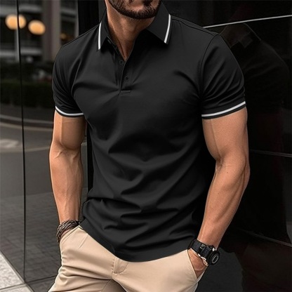 🔥Prime Day Sale 60% OFF🔥 - Men Striped Trim Comfy Breathable Polo Shirt