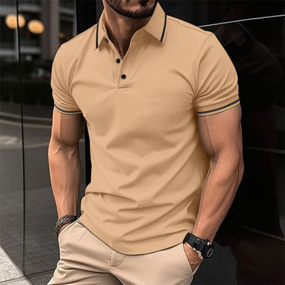 🔥Prime Day Sale 60% OFF🔥 - Men Striped Trim Comfy Breathable Polo Shirt