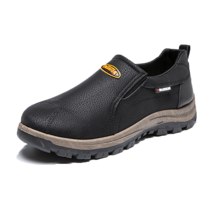 (⏰Limited Time 70% Discount off)Men's Outdoor Breathable Genuine Leather Shoes Non-slip Slip-On Shoes Arch Support Orthopedic Shoes