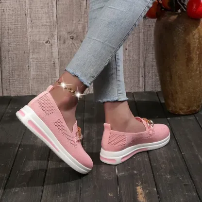 🔥Last Day 50% OFF ⏰Women's Woven Breathable Casual Wedge Sneakers - Proven Plantar Fasciitis, Foot and Heel Pain Relief