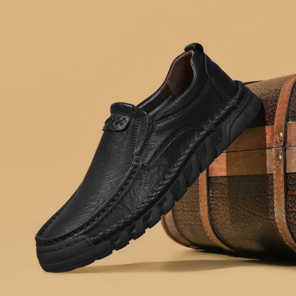 ⏰Last Day! 50% OFF 🔥Men's Handmade Leather Loafers with Arch Support & Wide Toe Box