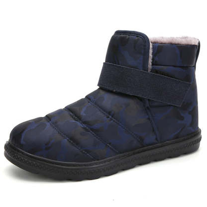 (⏰Limited Time 70% Discount Event) Men's 2024 Winter New Warm Waterproof Non-Slip Puncture-Resistant Velcro Slip-On Snow Boots Ankle Support Orthopedic Wide Toe Arch Support Cotton Shoes