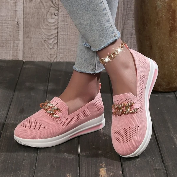 🔥Last Day 50% OFF ⏰Women's Woven Breathable Casual Wedge Sneakers - Proven Plantar Fasciitis, Foot and Heel Pain Relief