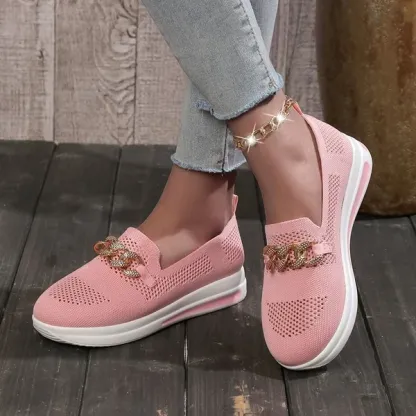 🔥Last Day 50% OFF ⏰Women's Woven Breathable Casual Wedge Sneakers - Proven Plantar Fasciitis, Foot and Heel Pain Relief