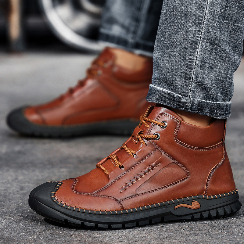(🎅🎁CHRISTMAS SALE - 70% OFF)-Stitched Hand-Sewn Cowhide Medical Shoes - Increase Muscle Relaxation
