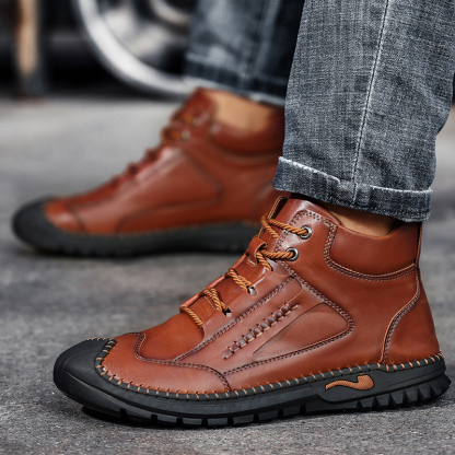 (🎅🎁CHRISTMAS SALE - 70% OFF)-Stitched Hand-Sewn Cowhide Medical Shoes - Increase Muscle Relaxation
