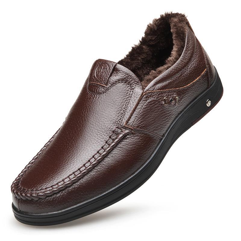 🎁Big Sale Up To 50% OFF🔥Men's Genuine Leather Soft Insole Casual Business Slip On Loafers