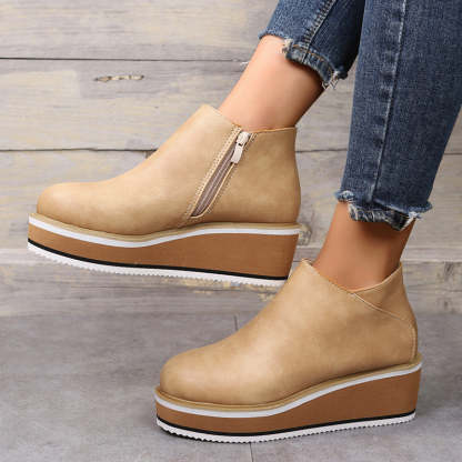 ⏰Promotion - 70% OFF🔥Womens Platform Wedge Ankle Orthopedic Boots - Proven Plantar Fasciitis, Foot and Heel Pain Relief