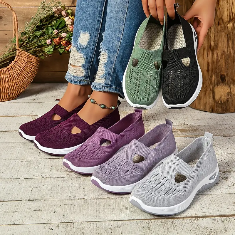 🔥Last Day Promotion 70% OFF⏰ Women's comfortable breathable knitted sneakers - Proven Plantar Fasciitis, Foot and Heel Pain Relief