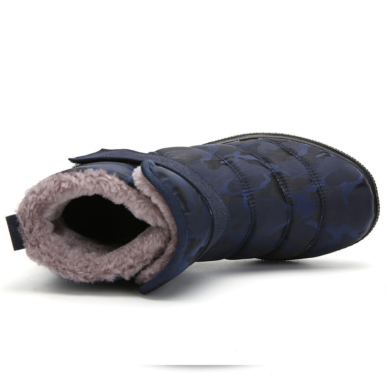 (⏰Limited Time 70% Discount Event) Men's 2024 Winter New Warm Waterproof Non-Slip Puncture-Resistant Velcro Slip-On Snow Boots Ankle Support Orthopedic Wide Toe Arch Support Cotton Shoes