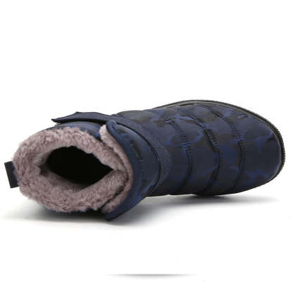 (⏰Limited Time 70% Discount Event) Men's 2024 Winter New Warm Waterproof Non-Slip Puncture-Resistant Velcro Slip-On Snow Boots Ankle Support Orthopedic Wide Toe Arch Support Cotton Shoes