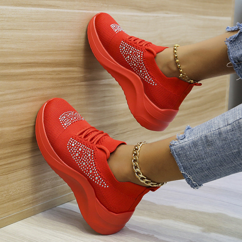 ⏰Promotion - 70% OFF🔥women's rhinestone lace-up orthopedic sports shoes - Proven Plantar Fasciitis, Foot and Heel Pain Relief