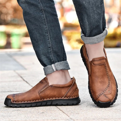 🔥Limited Time Offer 70% OFF🔥Men's Comfortable Lightweight Leather Stitched Walking Shoes - Podiatrist Approved Style Recommended