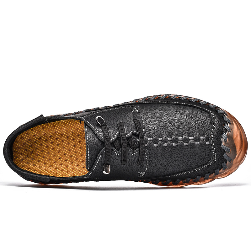 🔥Limited Time Offer 70% OFF🔥Men's Genuine Leather Rubber Sole Slip-On Orthopedic Shoes - Podiatrist Approved Style Recommended