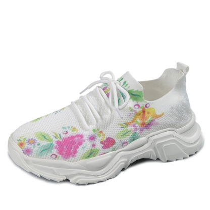 ⏰Promotion - 70% OFF🔥Floral Print Lace-up Breathable Orthopedic Sneakers - Proven Plantar Fasciitis, Foot and Heel Pain Relief