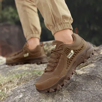🔥Hot Sale🎁--50% OFF🎉Men's Leather Hiking Slip Resistant Oxford Sole Sneakers