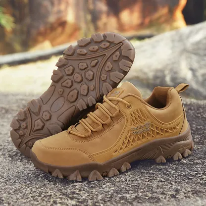 🔥Hot Sale🎁--50% OFF🎉Men's Leather Hiking Slip Resistant Oxford Sole Sneakers