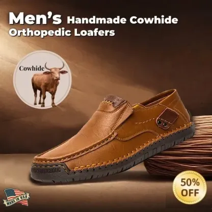 ⏰Hot Sale! 50% OFF 🔥 Men's Handmade Genuine Leather Slip-On Loafers - Experience Painless Walking