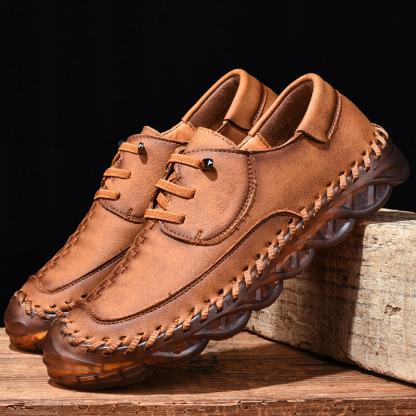 🔥Limited Time Offer 70% OFF🔥Men's Genuine Leather Rubber Sole Slip-On Orthopedic Shoes - Podiatrist Approved Style Recommended