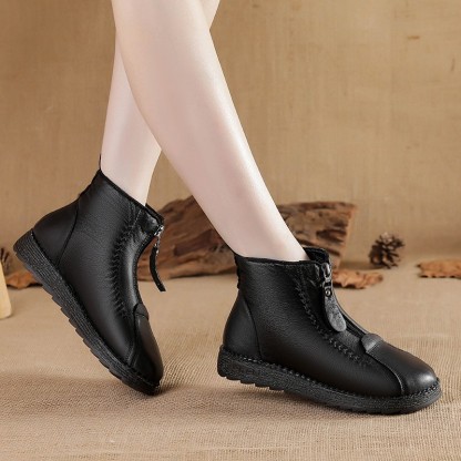 🔥Last Day Promotion 70% OFF⏰Women's Genuine Leather Non-Slip Orthopedic Ankle Boots - Proven Plantar Fasciitis, Foot and Heel Pain Relief