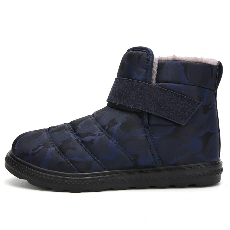 (⏰Limited Time 70% Discount Event) Men's 2024 Winter New Warm Waterproof Non-Slip Puncture-Resistant Velcro Slip-On Snow Boots Ankle Support Orthopedic Wide Toe Arch Support Cotton Shoes