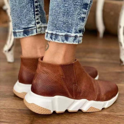 🎁Hot Sale 50% OFF⏳Women's Comfy Non Slip Leather Zip Up Ankle Boots - Proven Plantar Fasciitis, Foot and Heel Pain Relief