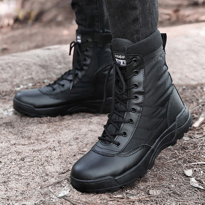 Dallader Men Waterproof Steel Toe Work Boots Non-Slip Hiking Boots Tactical Boots
