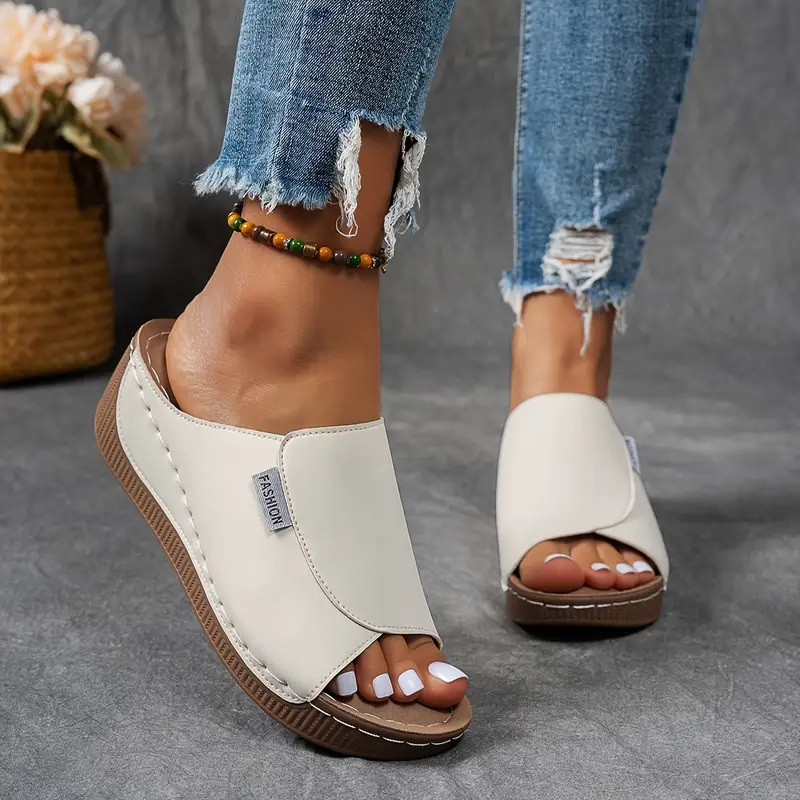 🌸🎉Spring Sale 50% OFF✨⏳Comfortable Arch Support Slides - Women's Solid Color Sandals - Proven Plantar Fasciitis, Foot and Heel Pain Relief