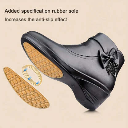 ⏰Promotion - 70% OFF🔥Women's Side Zipper Platform Bowknot Boots - Proven Plantar Fasciitis, Foot and Heel Pain Relief