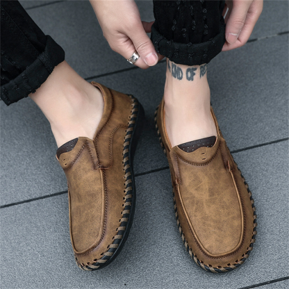 💥Last day deals 70% OFF💥Men's Spring And Summer Walking/Working Stitch Detail Leather Moccasins